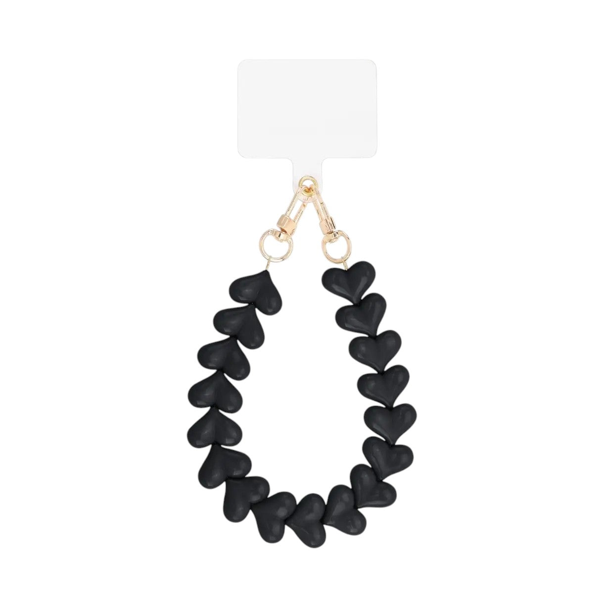 Telefoonkoord - Sleutelhanger Hart Zwart
